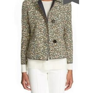 Akris Punto Three Button Static Tweed Jacket Multi Size 6